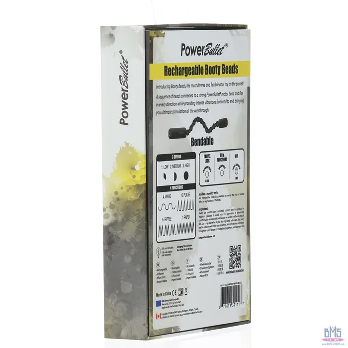 PowerBullet Rechargeable Booty Beads Black PowerBullet Anal