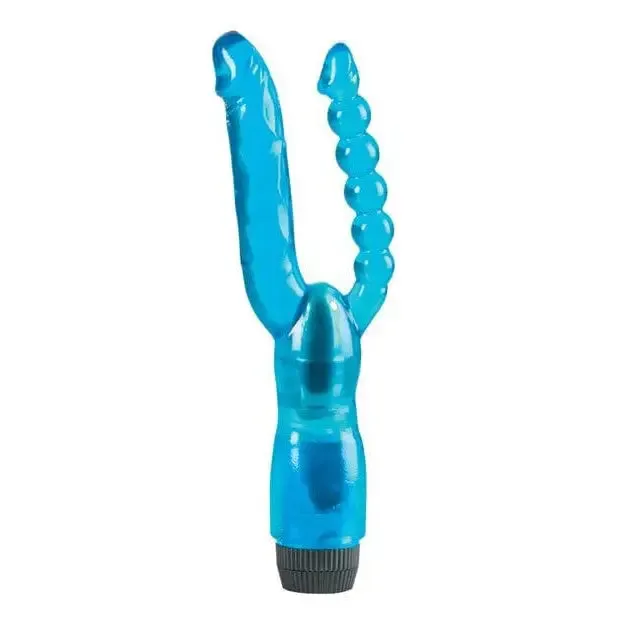 Vibrators CalExotics Crystalessence 5 Dual Penetrator Blue