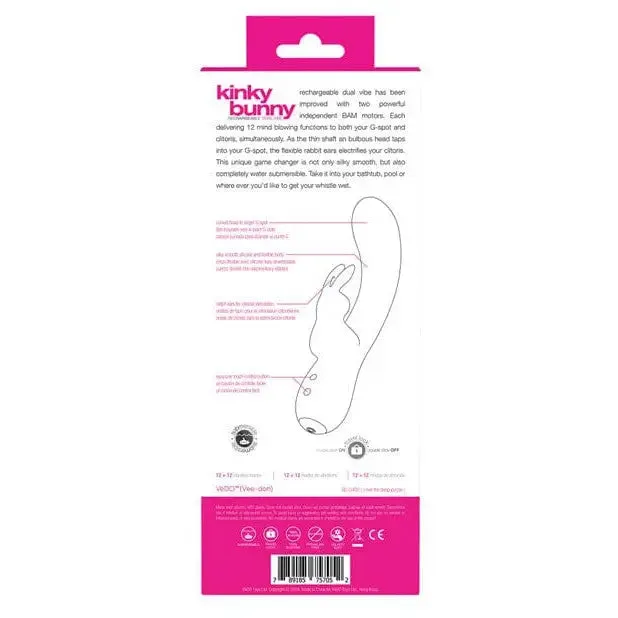 Vibrators VDO Vedo Kinky Bunny Plus Rechargeable Dual Vibe Vibrators VDO Vedo Kinky Bunny Plus Rechargeable Dual Vibe