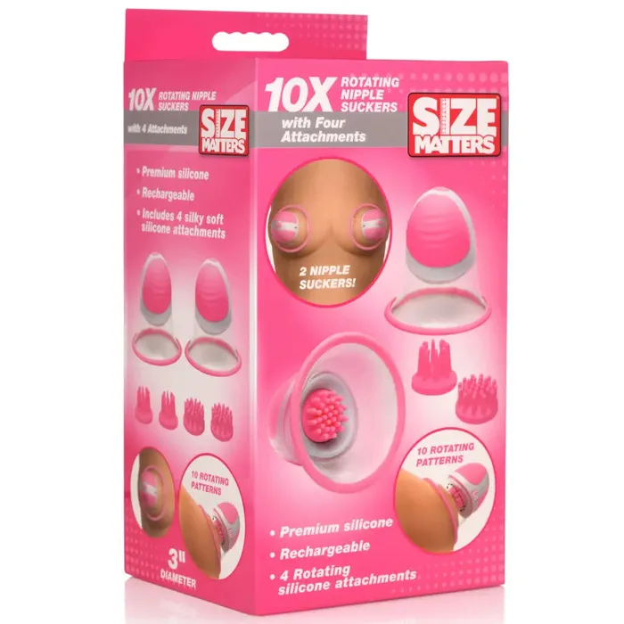 XR Brands Female Sex Toys 10x Rotating Nipple Suckers