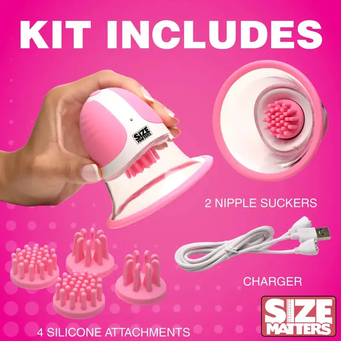 XR Brands Female Sex Toys 10x Rotating Nipple Suckers